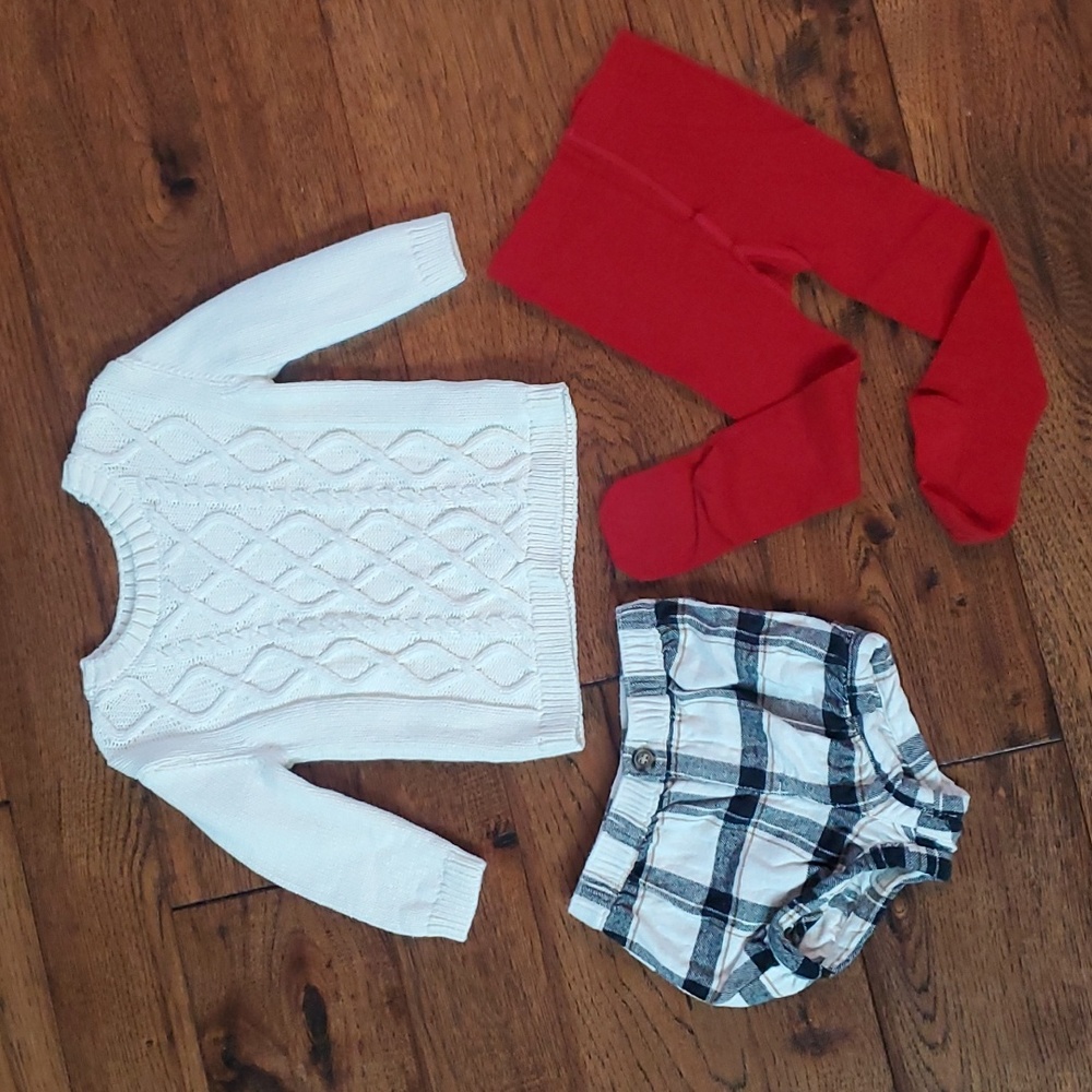 3 piece cable knit sweater and short set